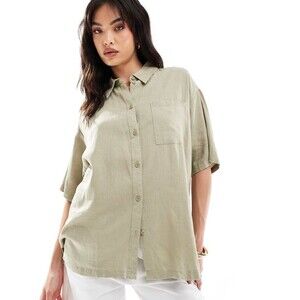 Cotton On Haven Short Sleeve Shirt in Green, 14